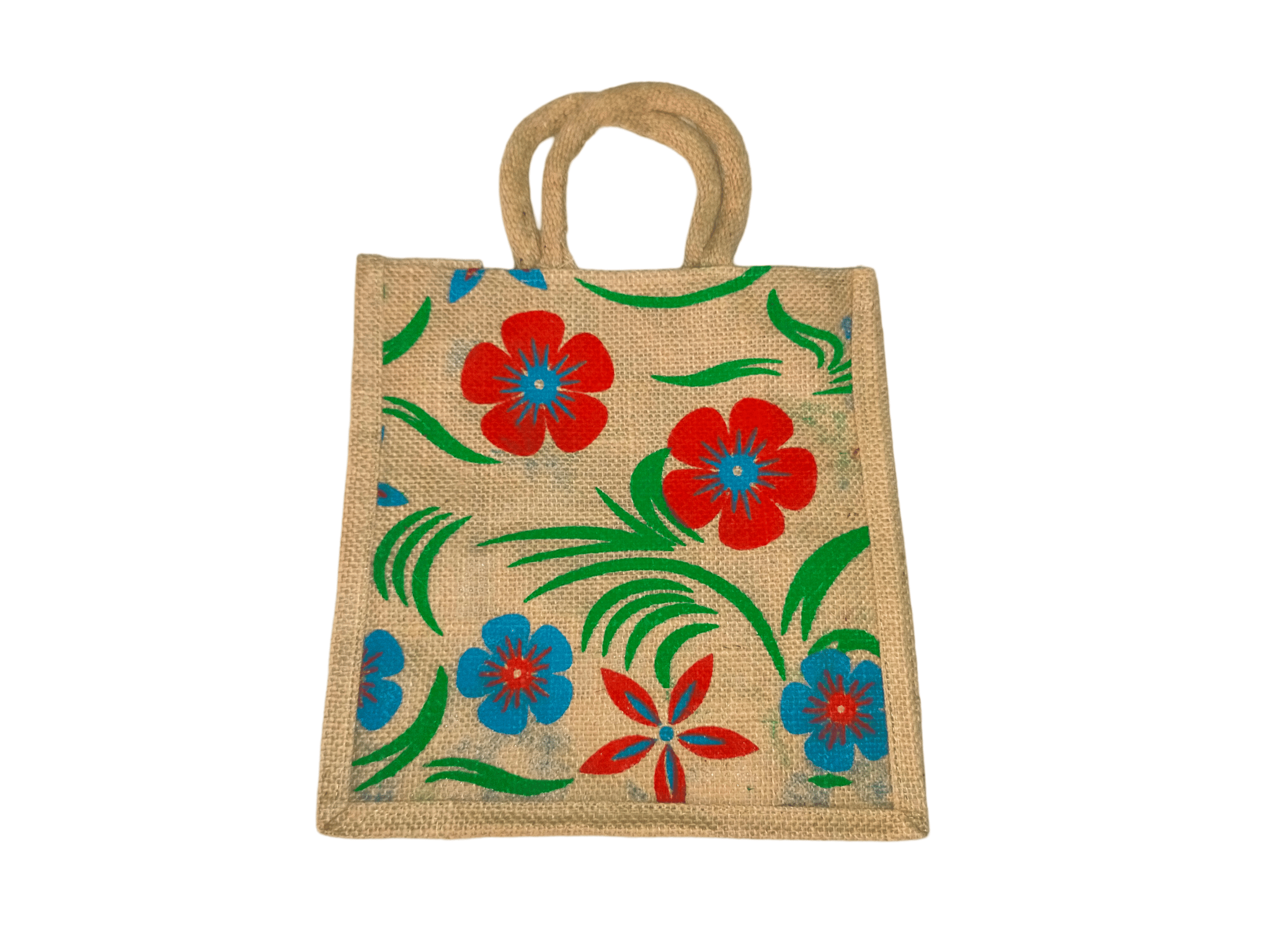 Floral Printed Jute Bag