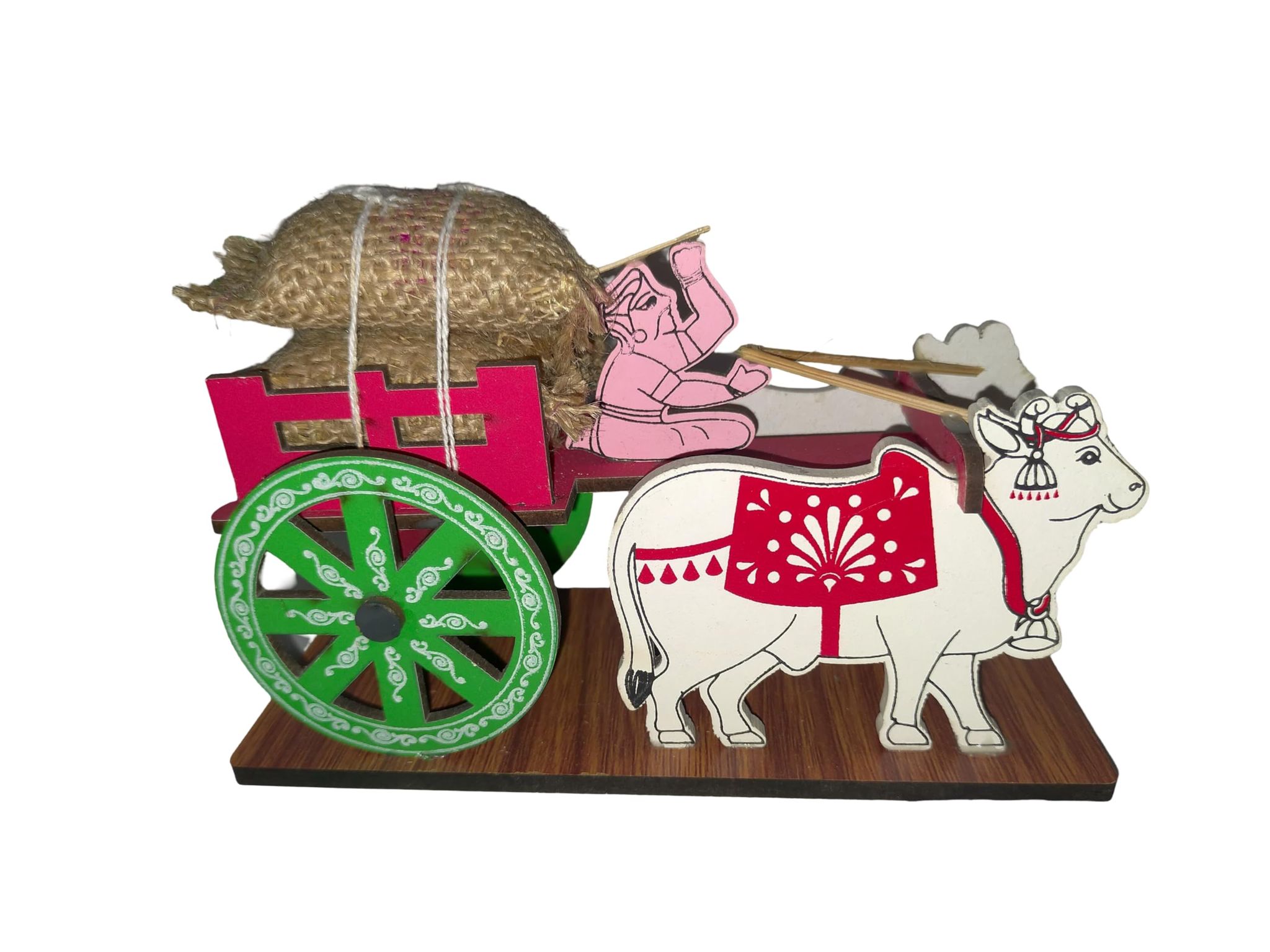 Multicolor Wooden Bullock Cart