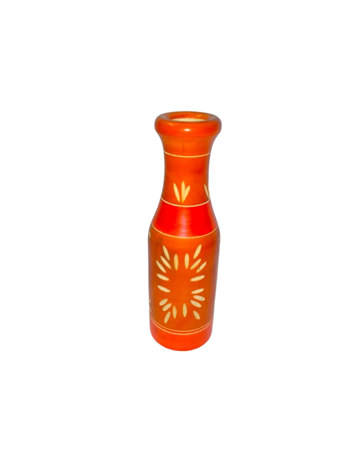 Orange Wooden Flower Vase