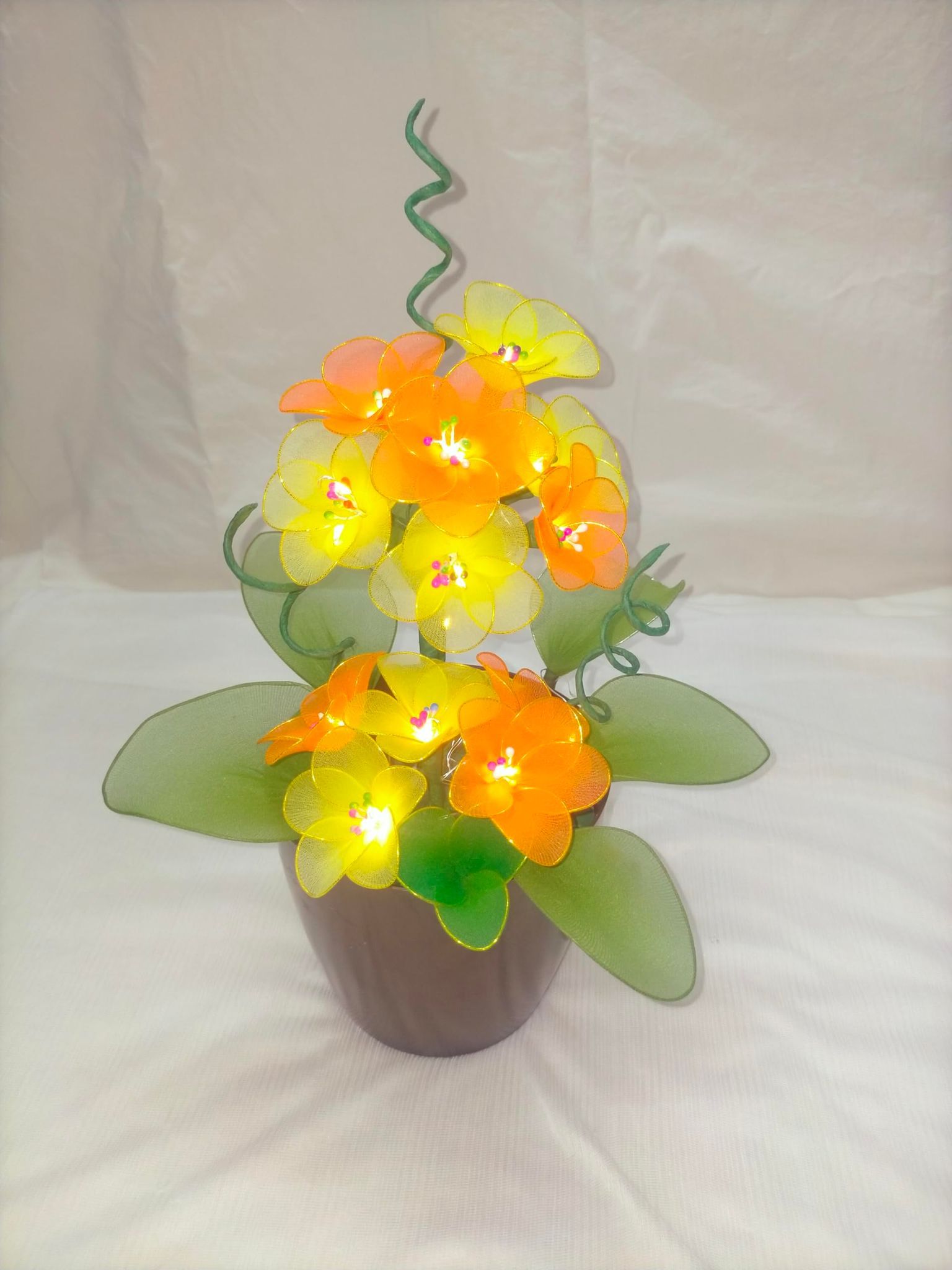 Stocking Flowers with Lights