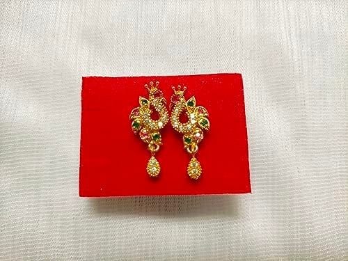 Peacock Earrings with Stones