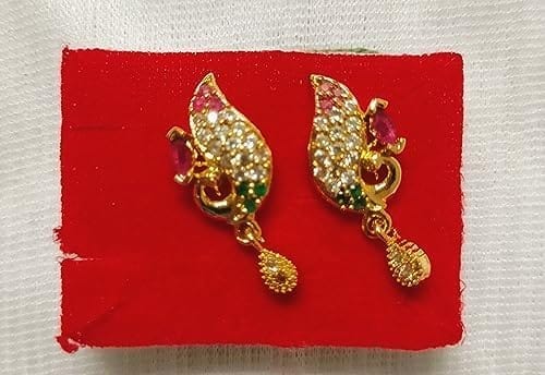 One Gram Gold Earrings with Stones