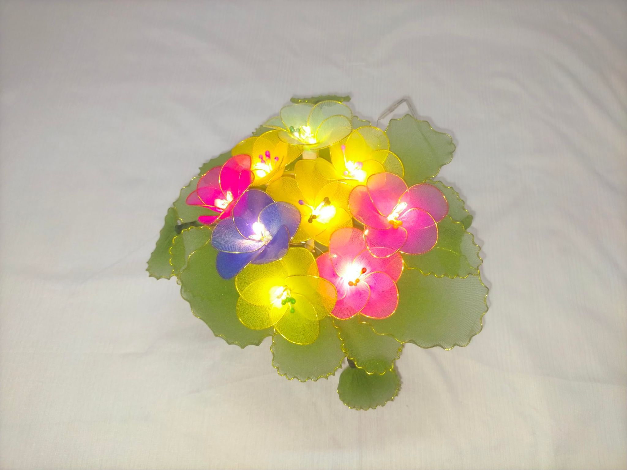 Multicolor Stocking Flowers with Lights