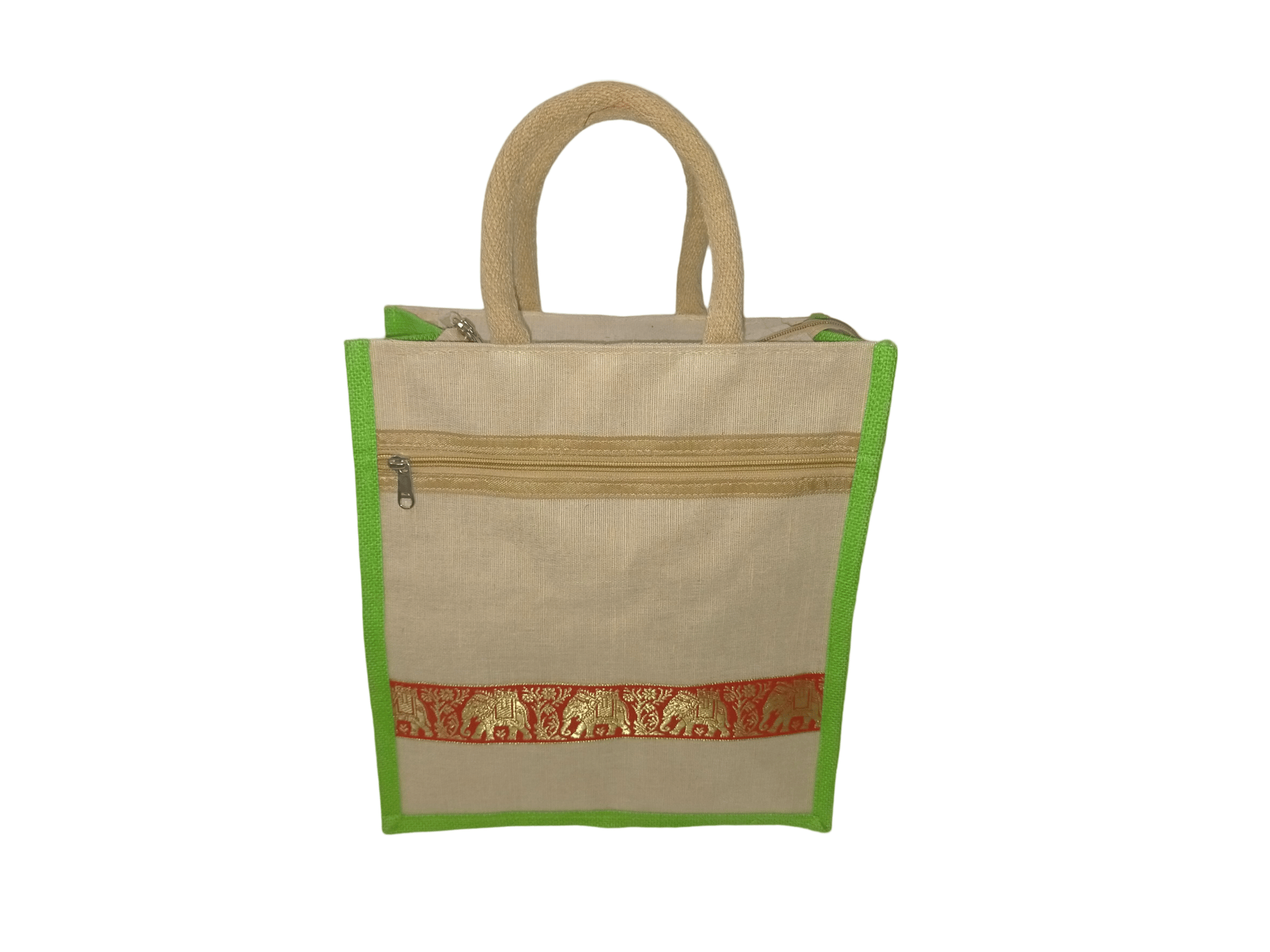 Cream Jute Lunch Bag