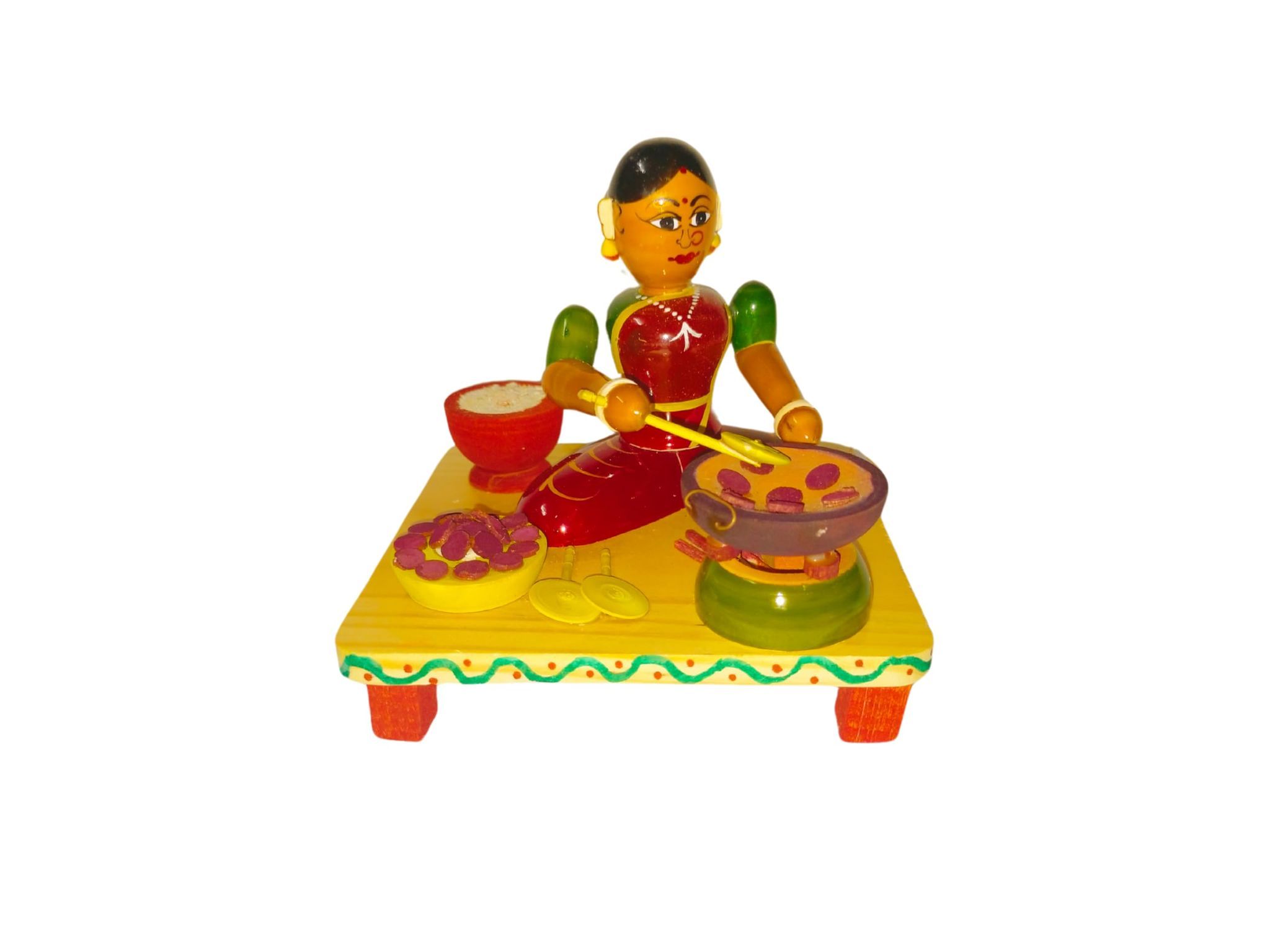 Wooden Lady Selling Tiffins