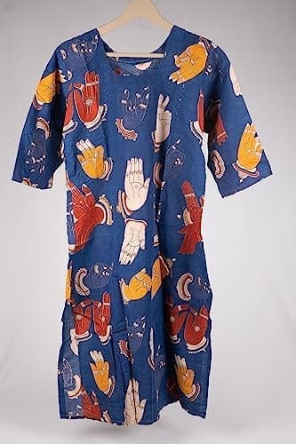 Blue Cotton Kalamkari Kurti