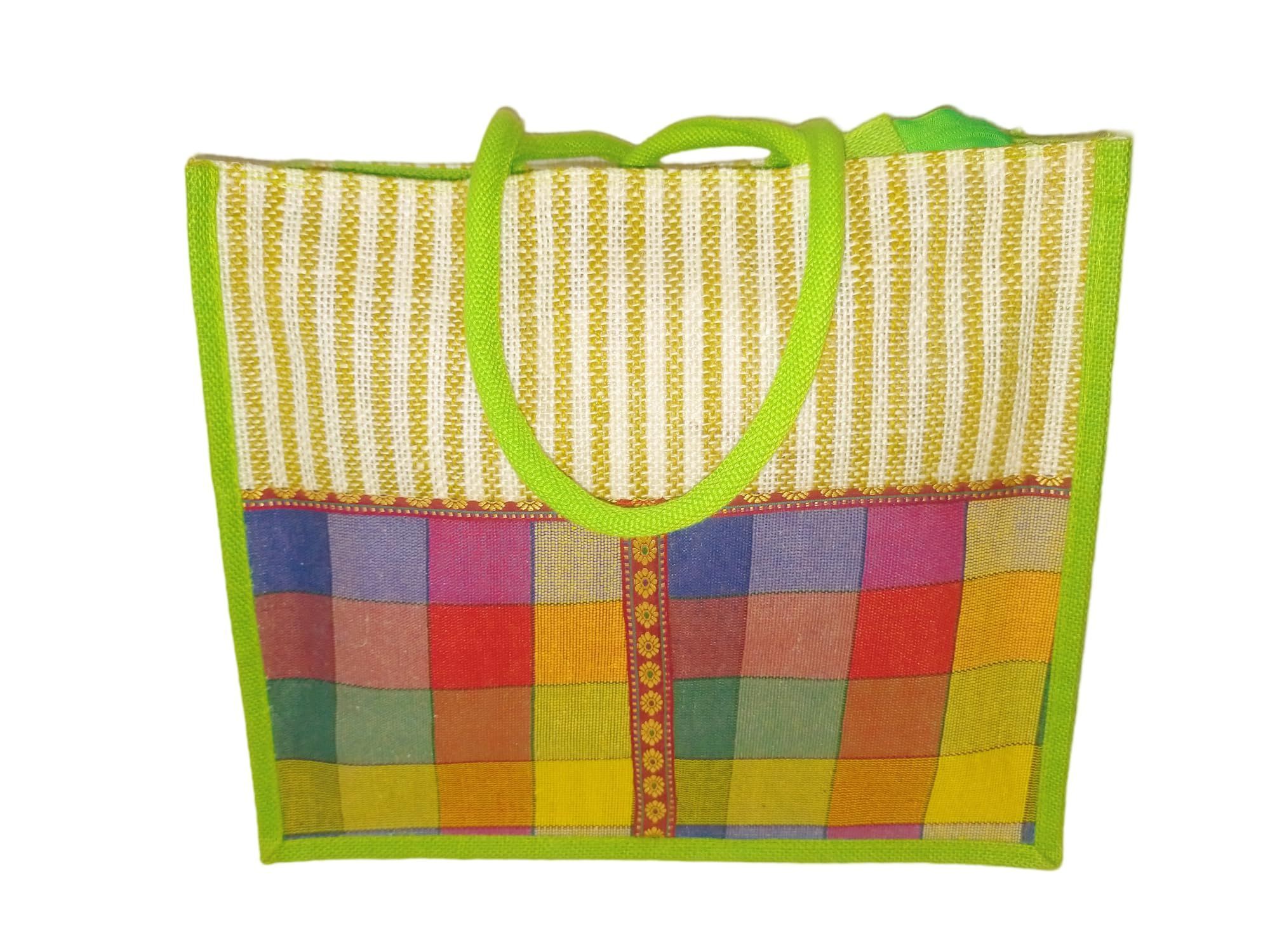 Colorful Jute Tote Bag