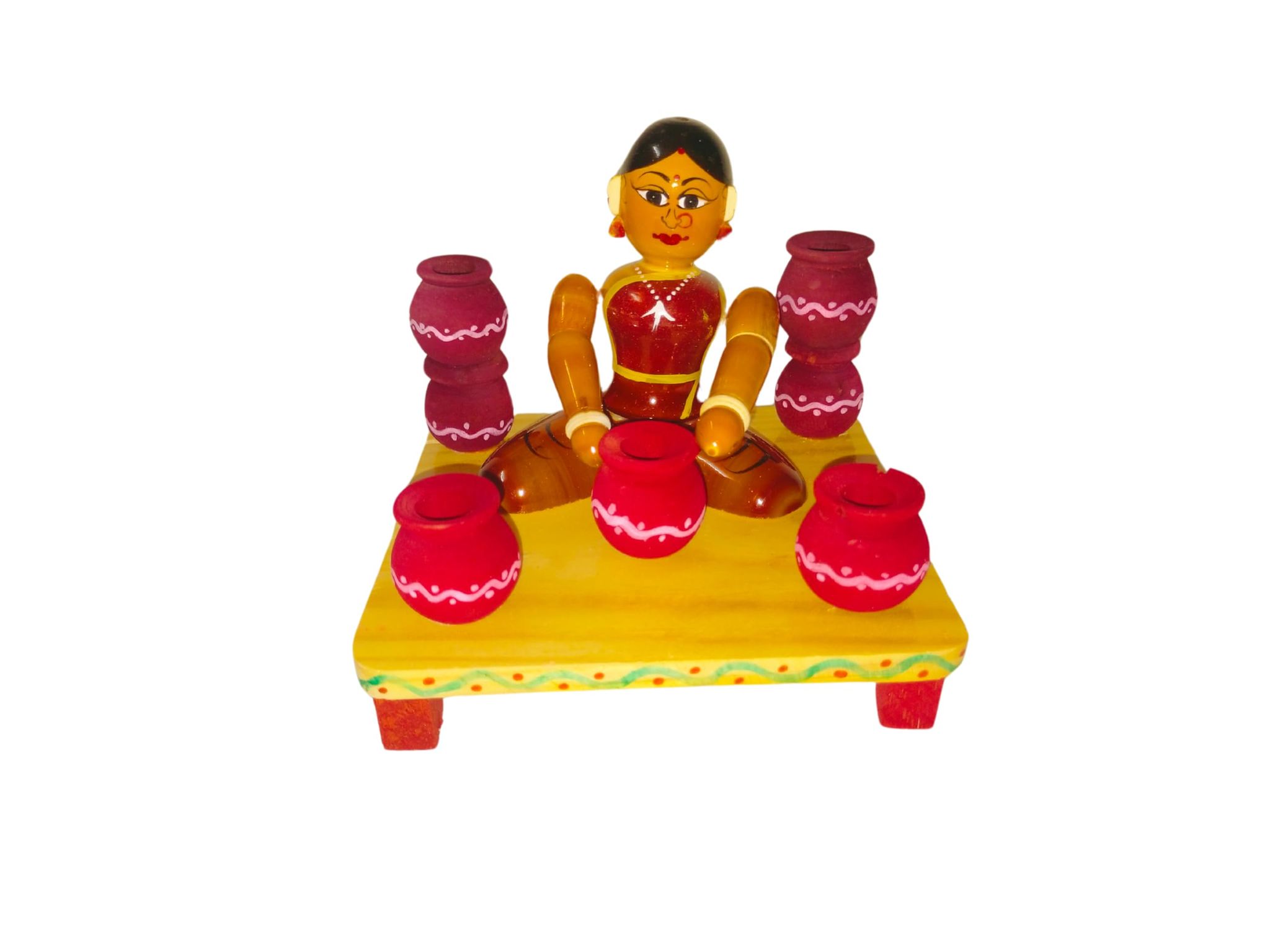 Etikoppaka Wooden Lady Selling Pots