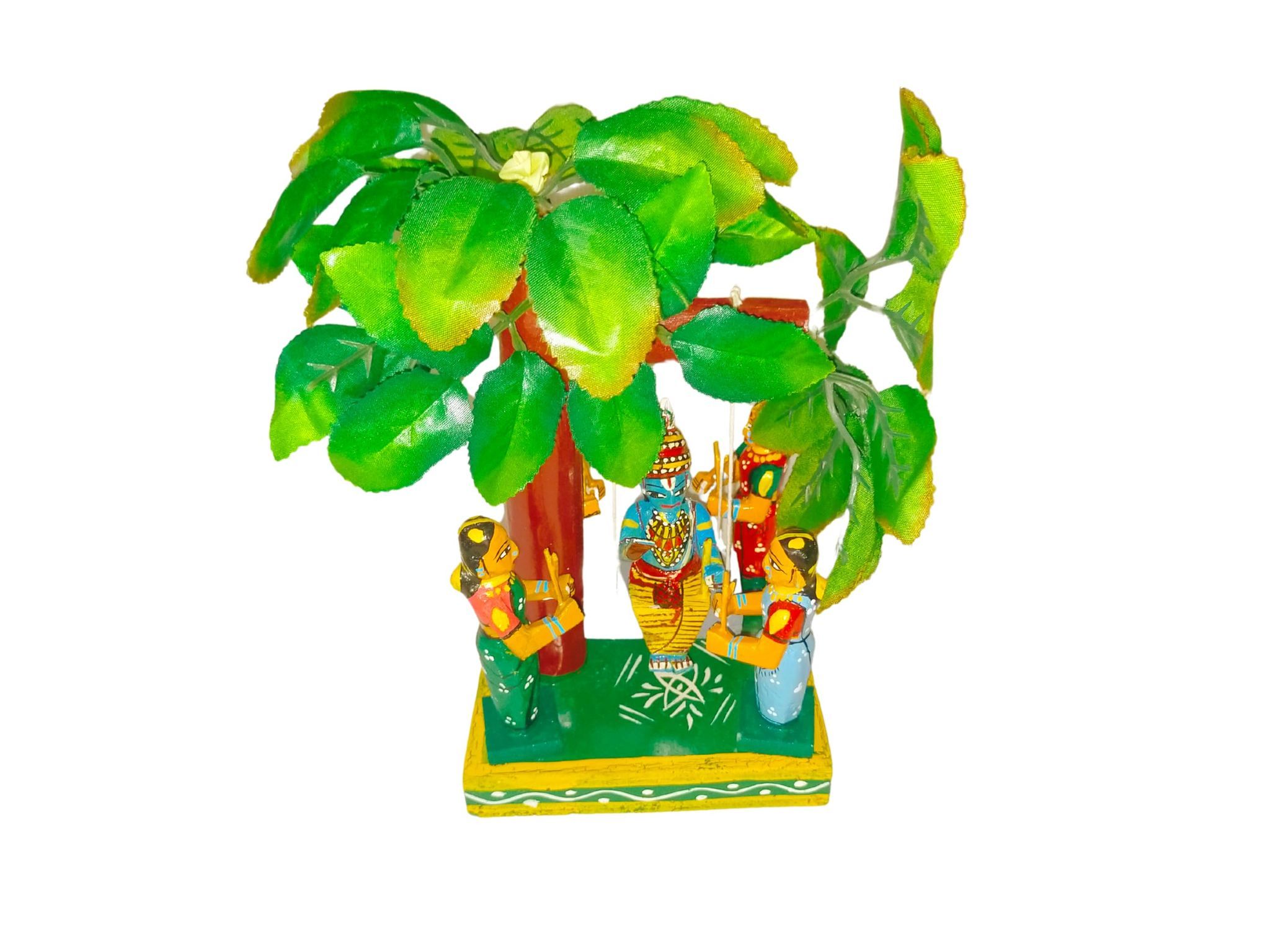 Kondapalli Wooden Krishna Brindavanam with Tree