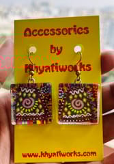 Green-Fields glass Earrings