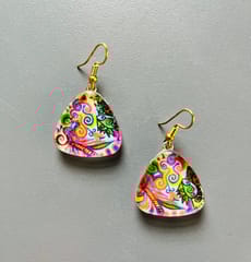 Spring-Vibe Triangle glass Earrings