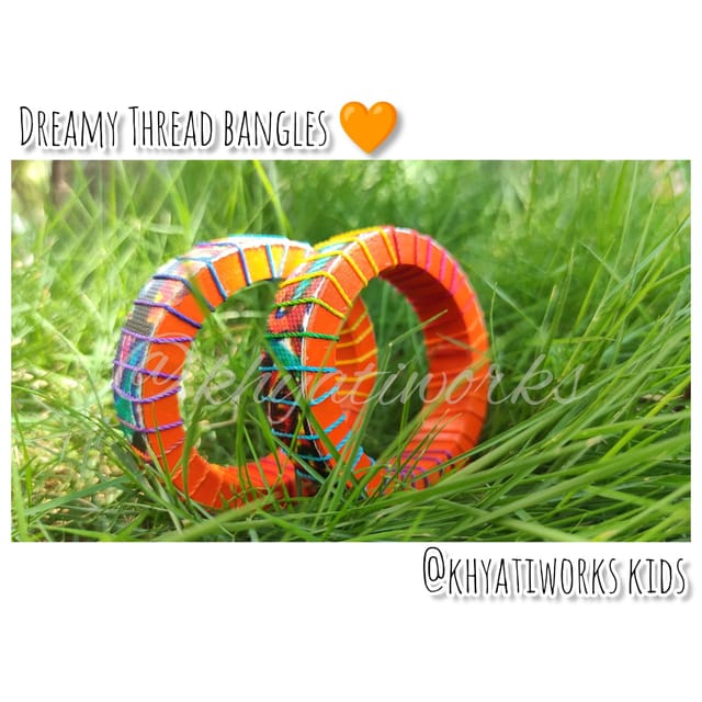 Dreamy Thread Bangles Orange - Single Piece