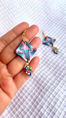 Leo handcrafted clay earrings
