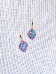 Ruby handcrafted clay earrings