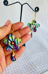 Flora handcrafted clay earrings