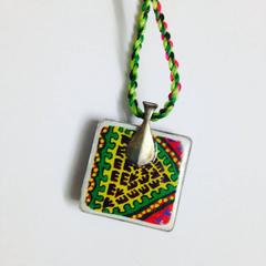 The Reverse Clock Square Glass Pendant