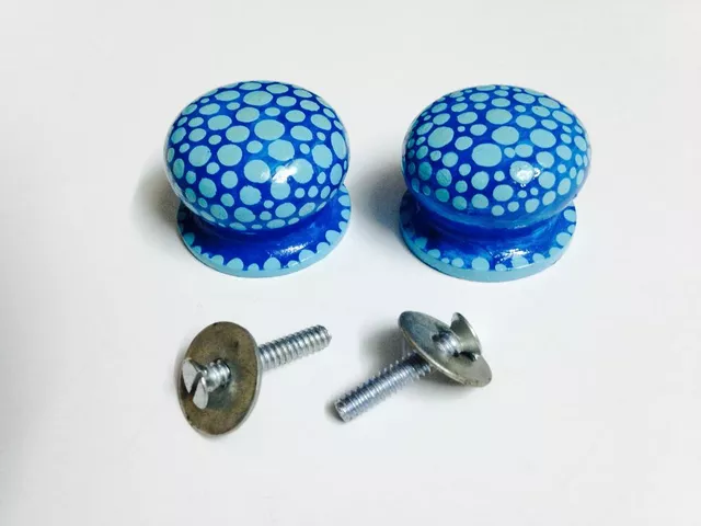 Blue Bubble Knobs - Set of 2
