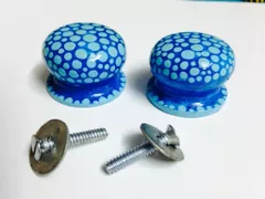 Blue Bubble Knobs - Set of 2