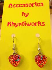 Fishtail-Flurry - Glass Tile Earrings