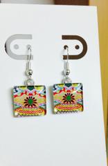 Summer Breeze Square Glass Earrings