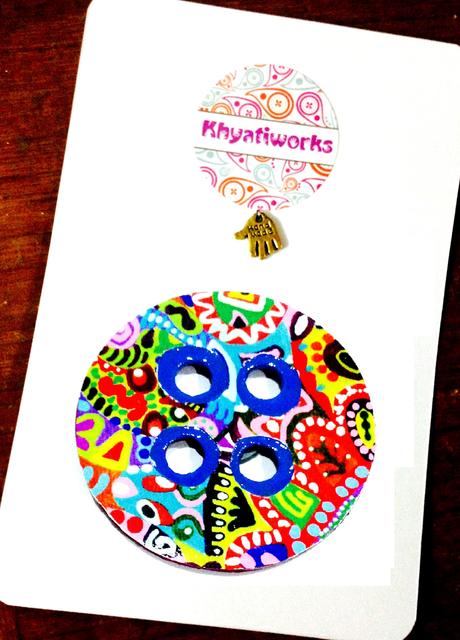 Colorisma Button Wooden Magnet