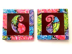 Brown Paisley Vibgyorise Set of 2 Ceramic Coasters