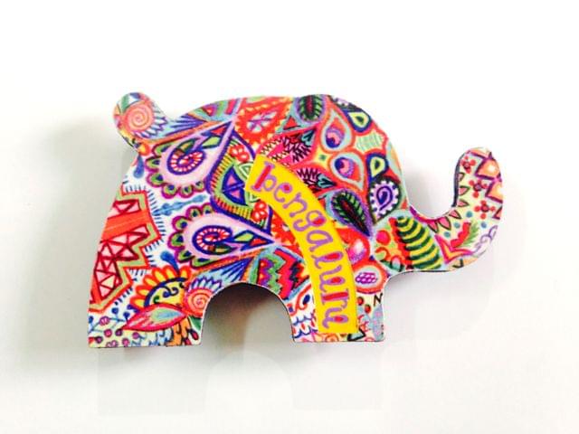 Summer Trail Elephant Bengaluru Wooden Magnet Khyatiworks