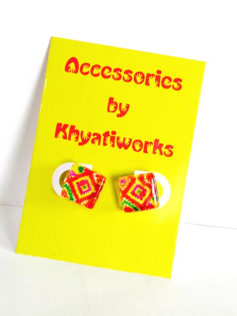 The Phulkari Series Square Studs