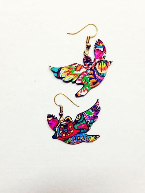 Artwork Wooden Earrings - Flying Birds - Spring Fiesta