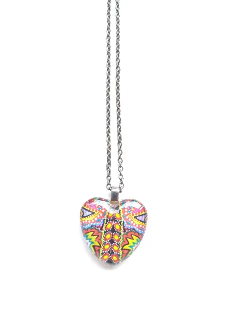 Lavish lighted heart glass pendant with chain