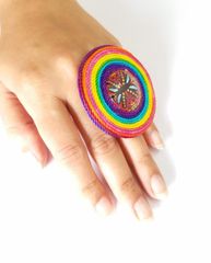 COLORS IN THE AIR - CIRCLE GLASS RING