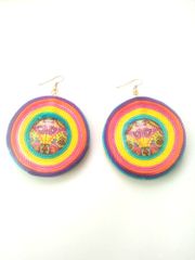BRIGHT COLORS CIRCLE GLASS EARRINGS