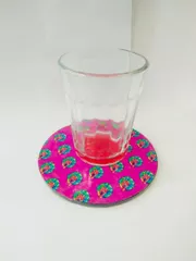 MOR PANKH ROUND COASTERS IN DIFFERENT SHADES OF PINK