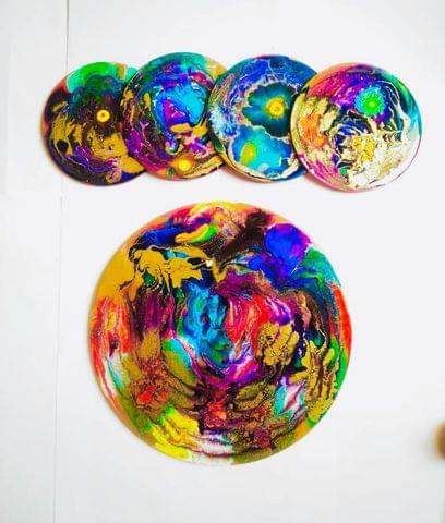 RESIN ART PLACEMAT AND COASTERS SET