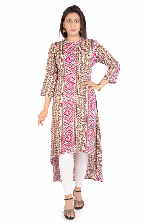 Fayza Rayon Multi Coloured Flared Dress