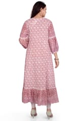 Women's Sabrina Pink Cotton Fusion Dress