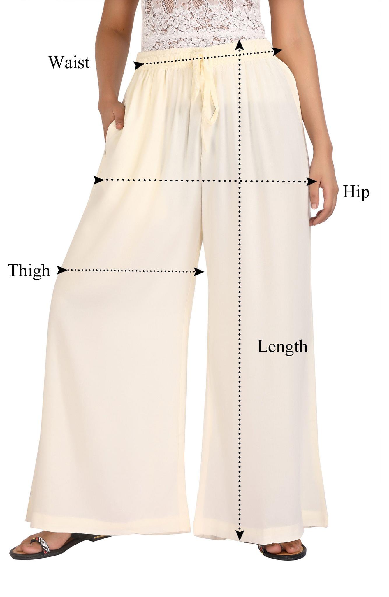 White Lycra Solid Pleated Flared Elephant Palazzo Pant2686