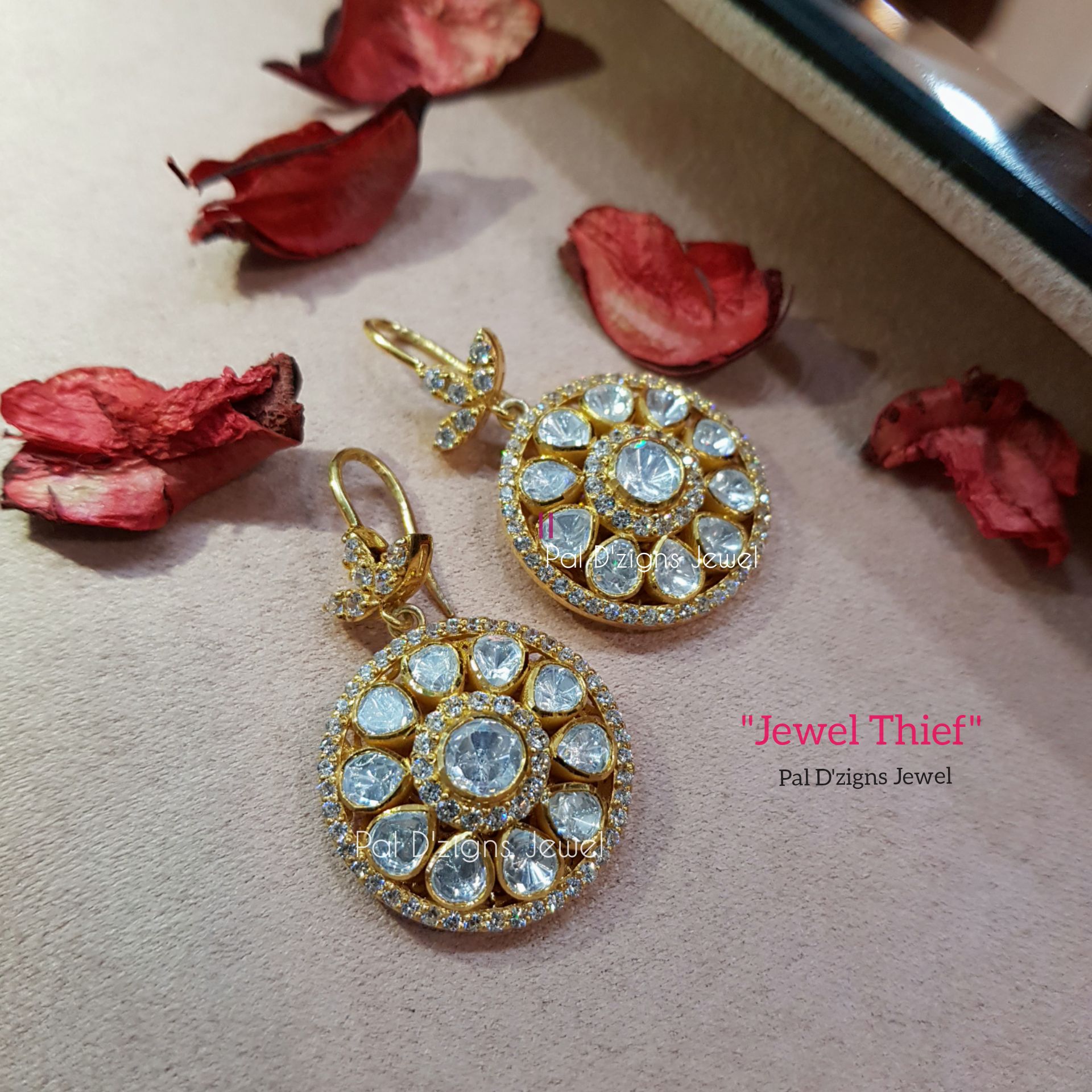 Jewel Thief Moissanite Polki Hoops