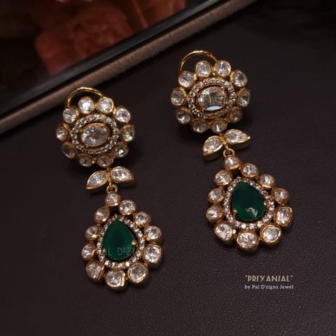 Priyanjal moissanite polki earings