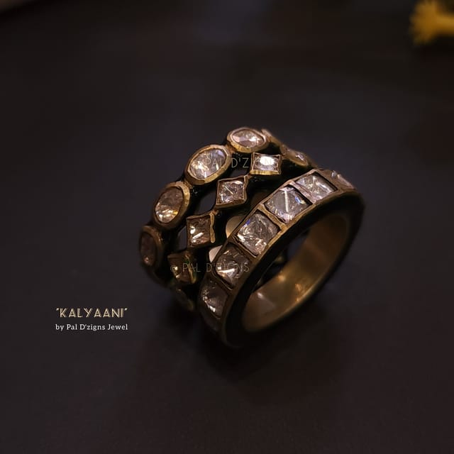 Kalyaani Set of Moissanite Polki Rings