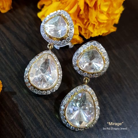 Mirage Moissanite Polki earings