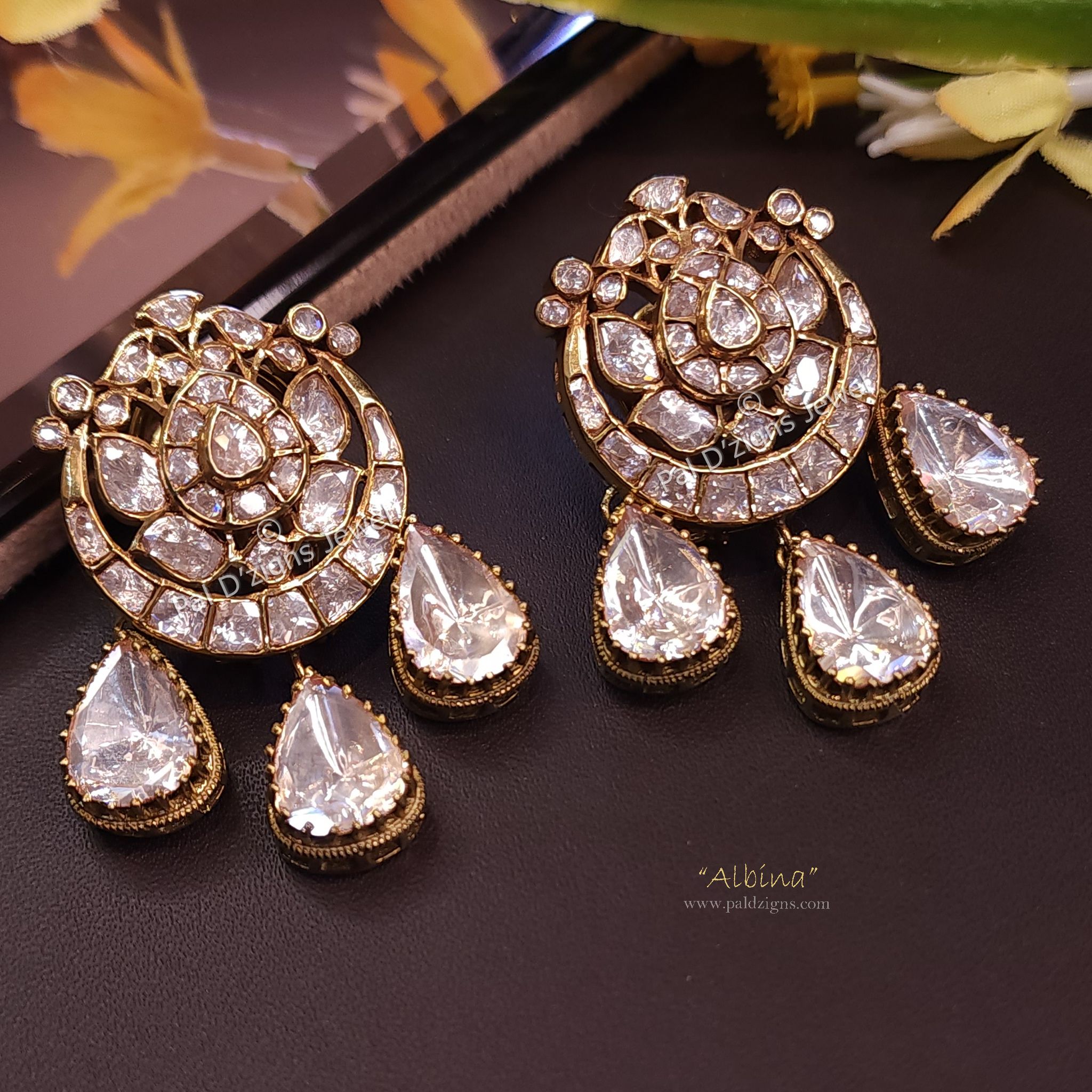 Buy Kundan Polki Jadau Uncut Meena Chandbali Earrings ,sabyasachi  Jewelry,kundan Earrings,polki Earrings Kundan Earrings, Gold Jadau  Chandbali Online in India - Etsy