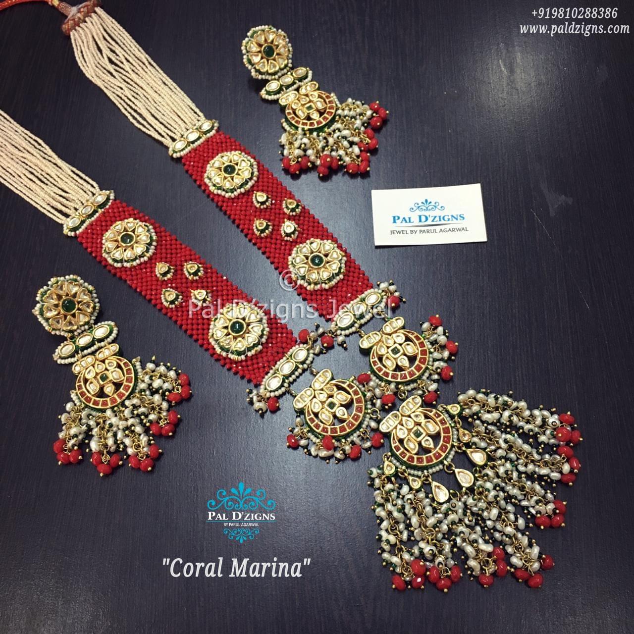 Coral Marina Kundan Necklace Set