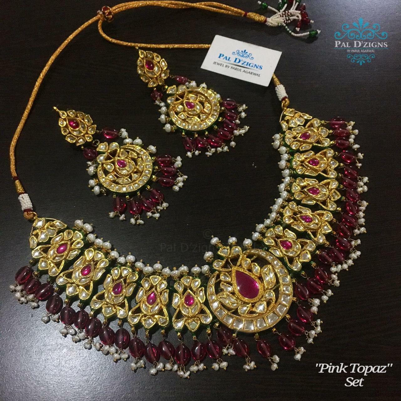 Pink Topaz Kundan Set