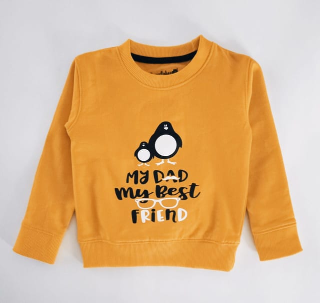 Yellow With Penguin Print Sweatshirt