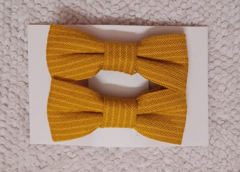 Ribbon Knot Shaped Hair Clip - Yellow