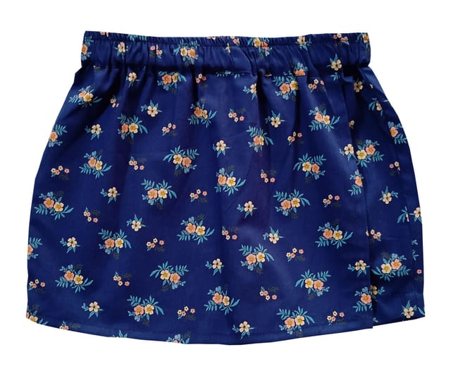 Snowflakes Girls Skorts With Floral  Print - Blue