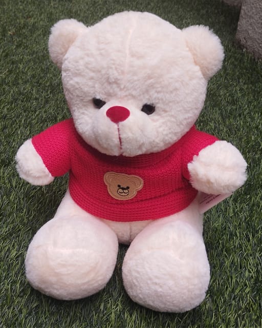 Cute Little Teddy - Cream & Red