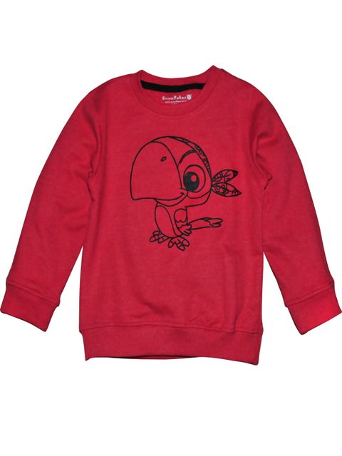 Red Sweatshirt With Parrot Print