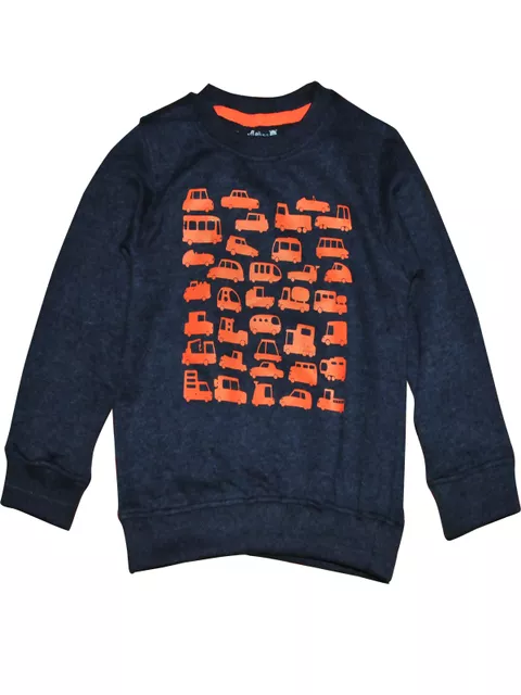 Blue Sweat Shirt With Cars Print